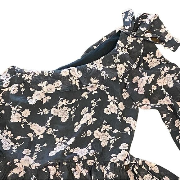 For Love And Lemons Theo Silk Blend One Shoulder Top Medium - Picture 8 of 15